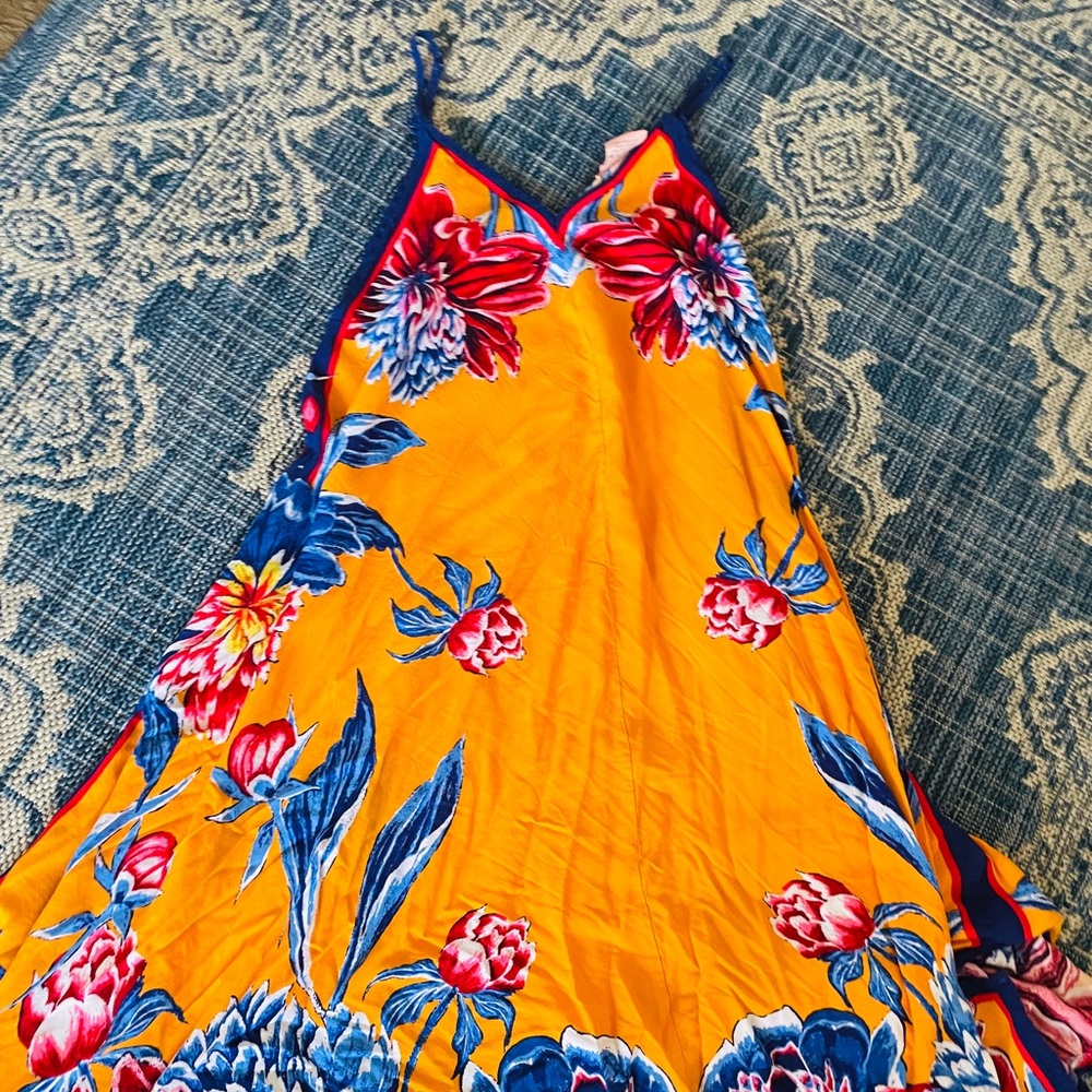Yellow flowy dress